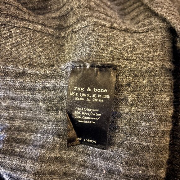 Rag & Bone ARCHIVE Wool & Cashmere Womens Grandpa Cardigan – Grey (Size P) - Picture 7 of 7